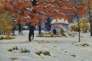 winter, Tree, Snow, Beauty, Landscape, Oil, Painting, Art