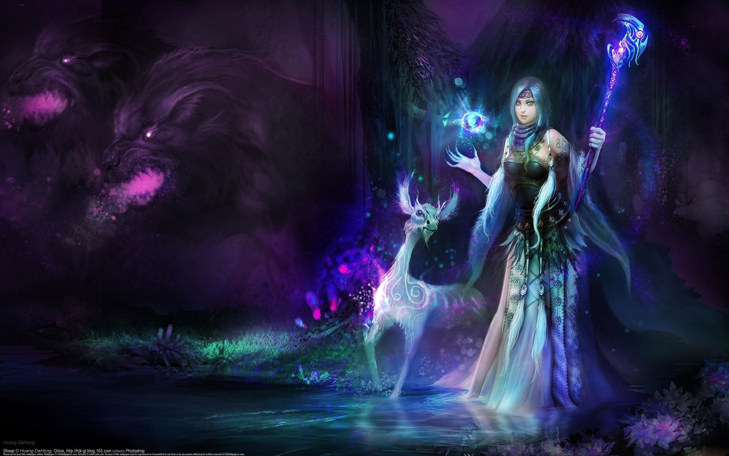 witch, Fantasy, Magic, Girl, Woman, Monster Wallpaper