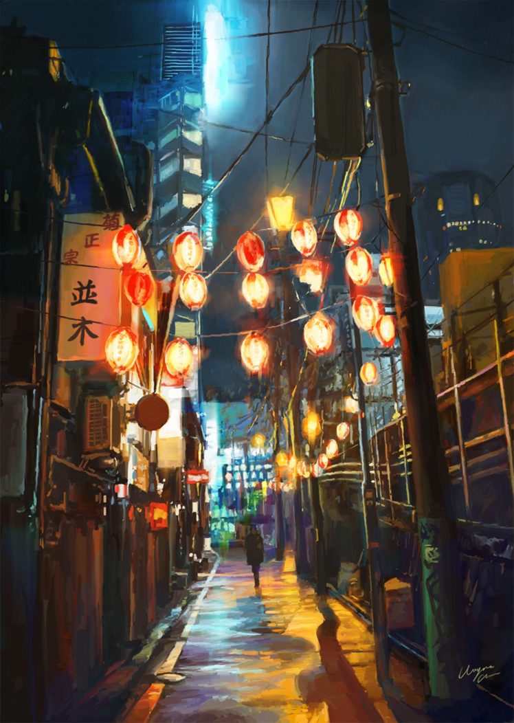 fantasy, City, Light, Street, Chine HD Wallpaper Desktop Background