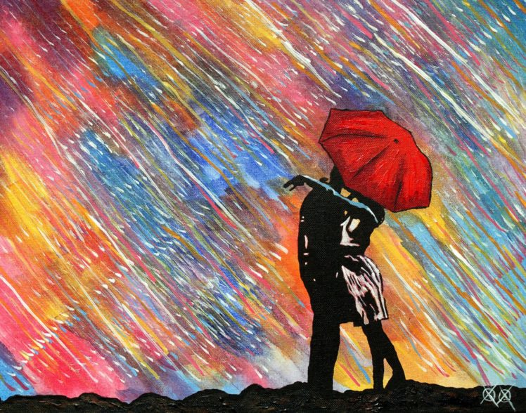 couple, Love, Red, Romantic, Umbrella HD Wallpaper Desktop Background