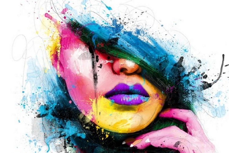 abstracto, Colores, Rostro, Mujer HD Wallpaper Desktop Background