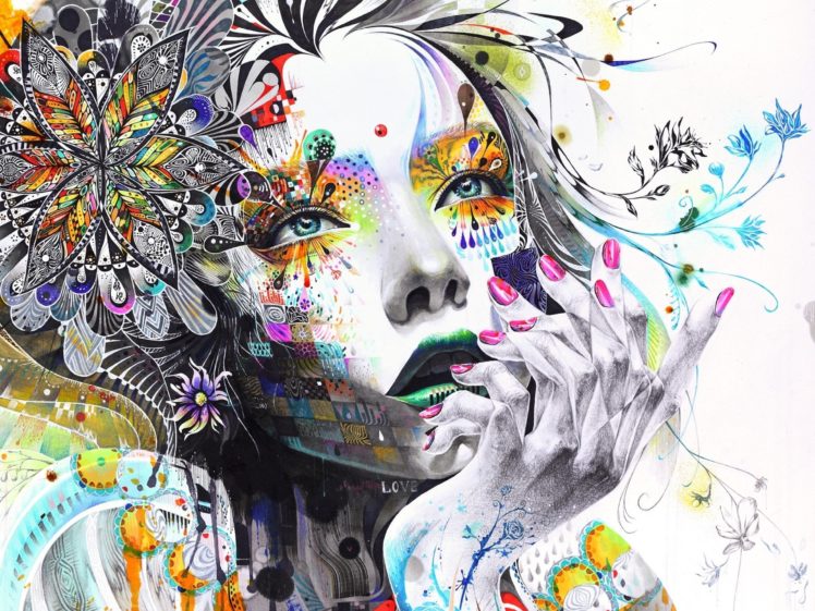 abstracto, Rostro, Mujer, Arte HD Wallpaper Desktop Background
