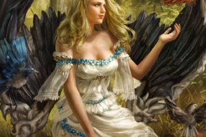 legend, Of, The, Cryptids, Card, Fantasy, Girls, Beautiful, Dress, Long, Hair, Character