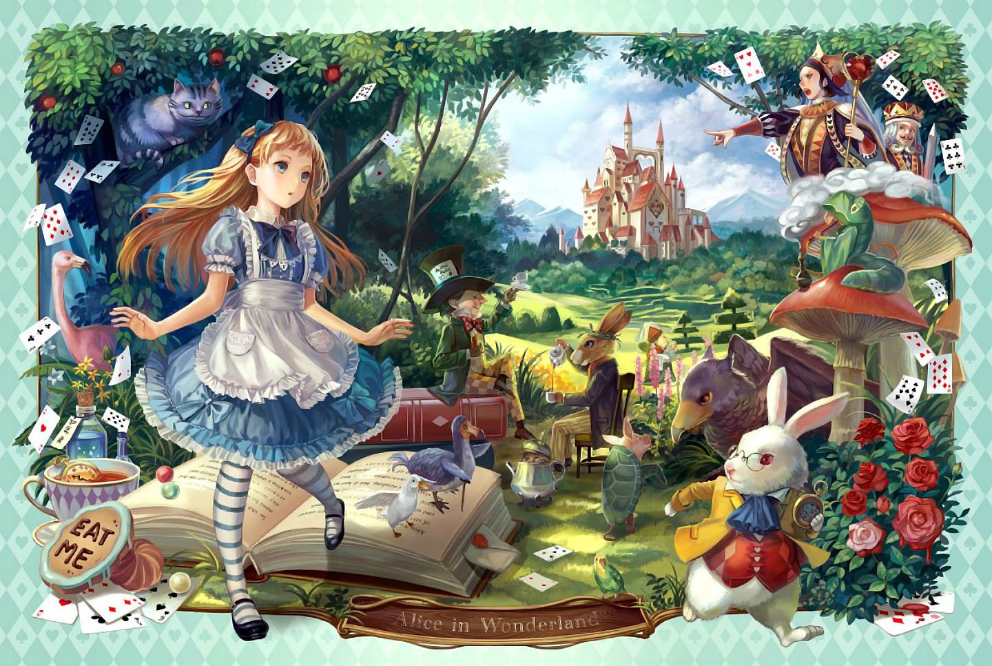alice, Wonderland, Fantasy, Fairy, Adventure, Comedy, Depp, Disney, Poster Wallpaper
