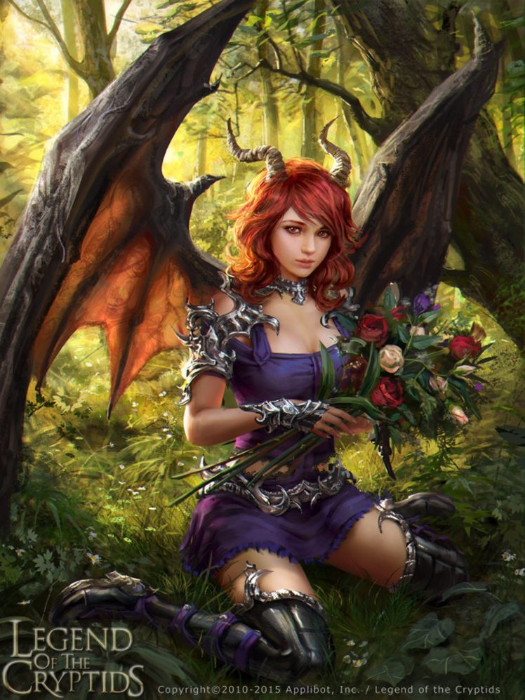 fantasy, Original, Girl, Woman, Character, Long, Hair, Beautiful, Red, Flower HD Wallpaper Desktop Background
