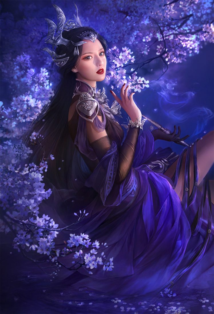 fantasy, Original, Girl, Woman, Character, Long, Hair, Beautiful, Dress HD Wallpaper Desktop Background