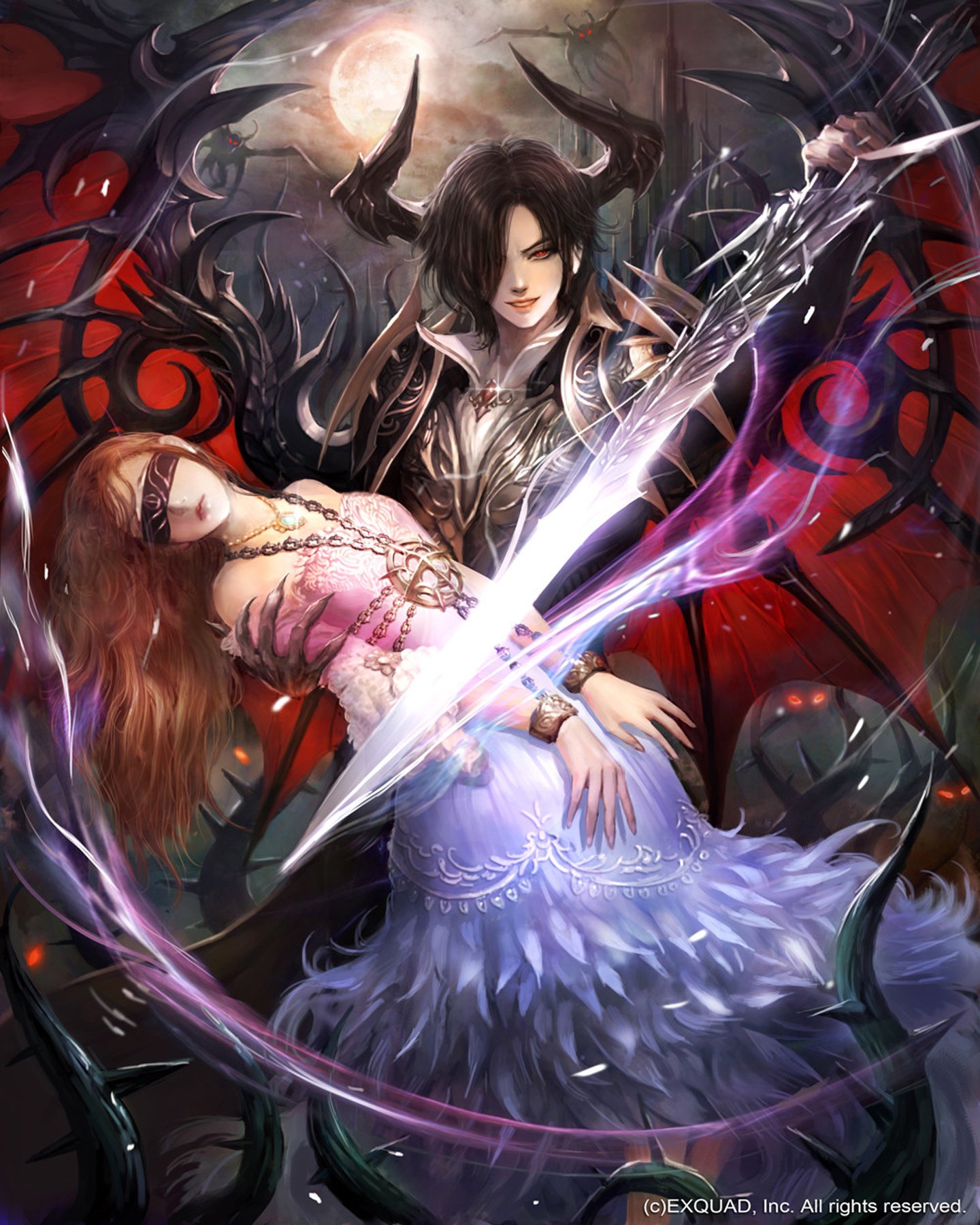 original, Fantasy, Character, Beauty, Couple, Sword, Girl, Male