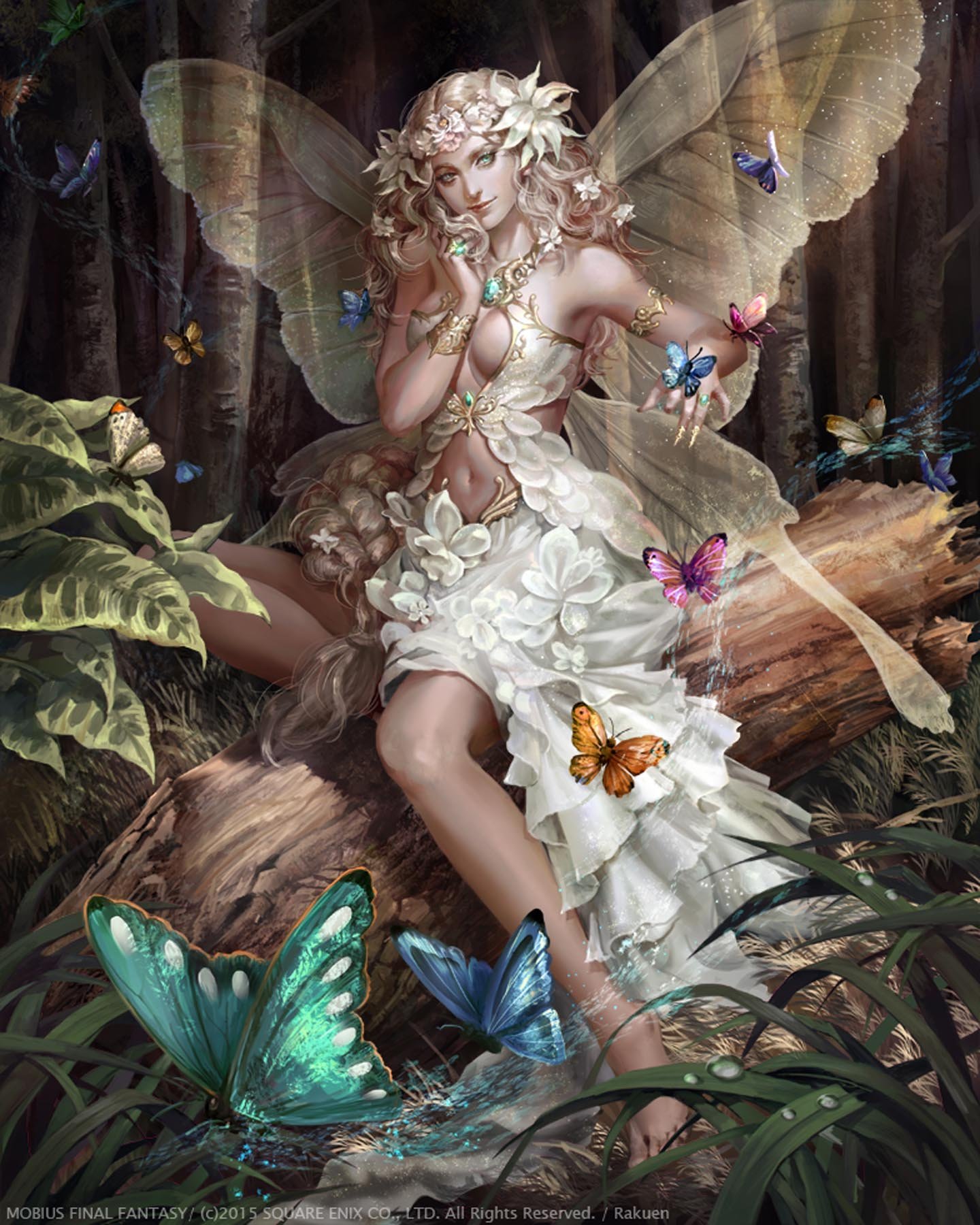 Original Fantasy Character Beauty Girl Dress Long Hair Beautiful Butterfly Forest