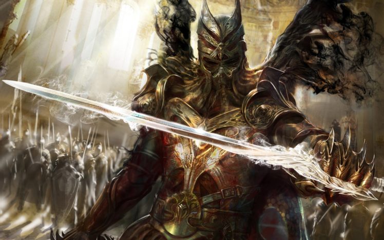 magic, Armor, Demon, Warrior, Sword HD Wallpaper Desktop Background