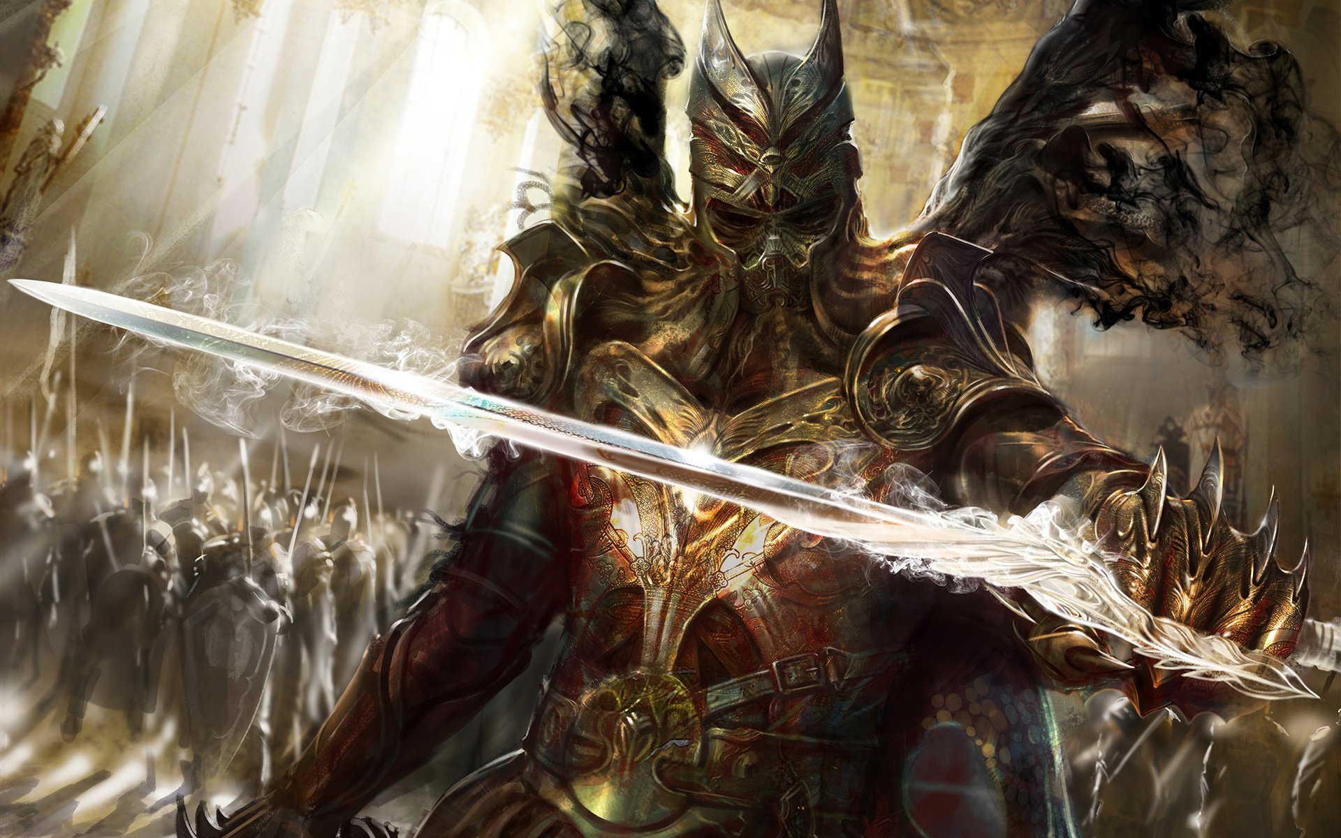 magic, Armor, Demon, Warrior, Sword Wallpaper