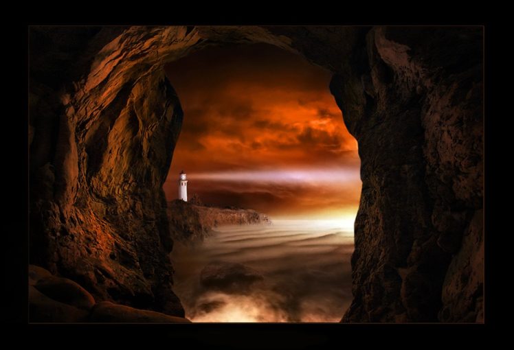lighthouse, Fantasy, Ocean, Sea, Mood HD Wallpaper Desktop Background