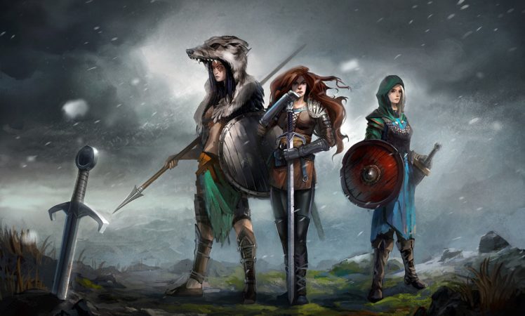 warrior, Magic, Sword, Spear, Hood, Headgear, Shield, Fantasy HD Wallpaper Desktop Background