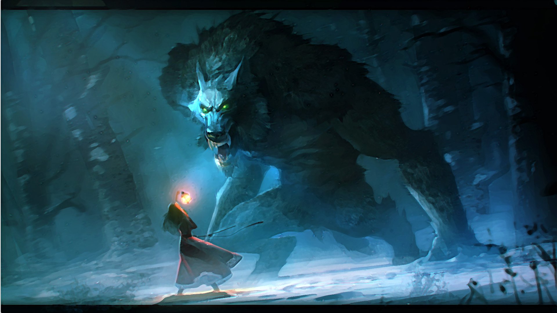 redhood, Bigwolf, Fantasyforest, Blacktime Wallpaper
