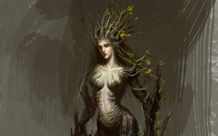 fantasy, Druid, Girl, Creature HD Wallpaper Desktop Background