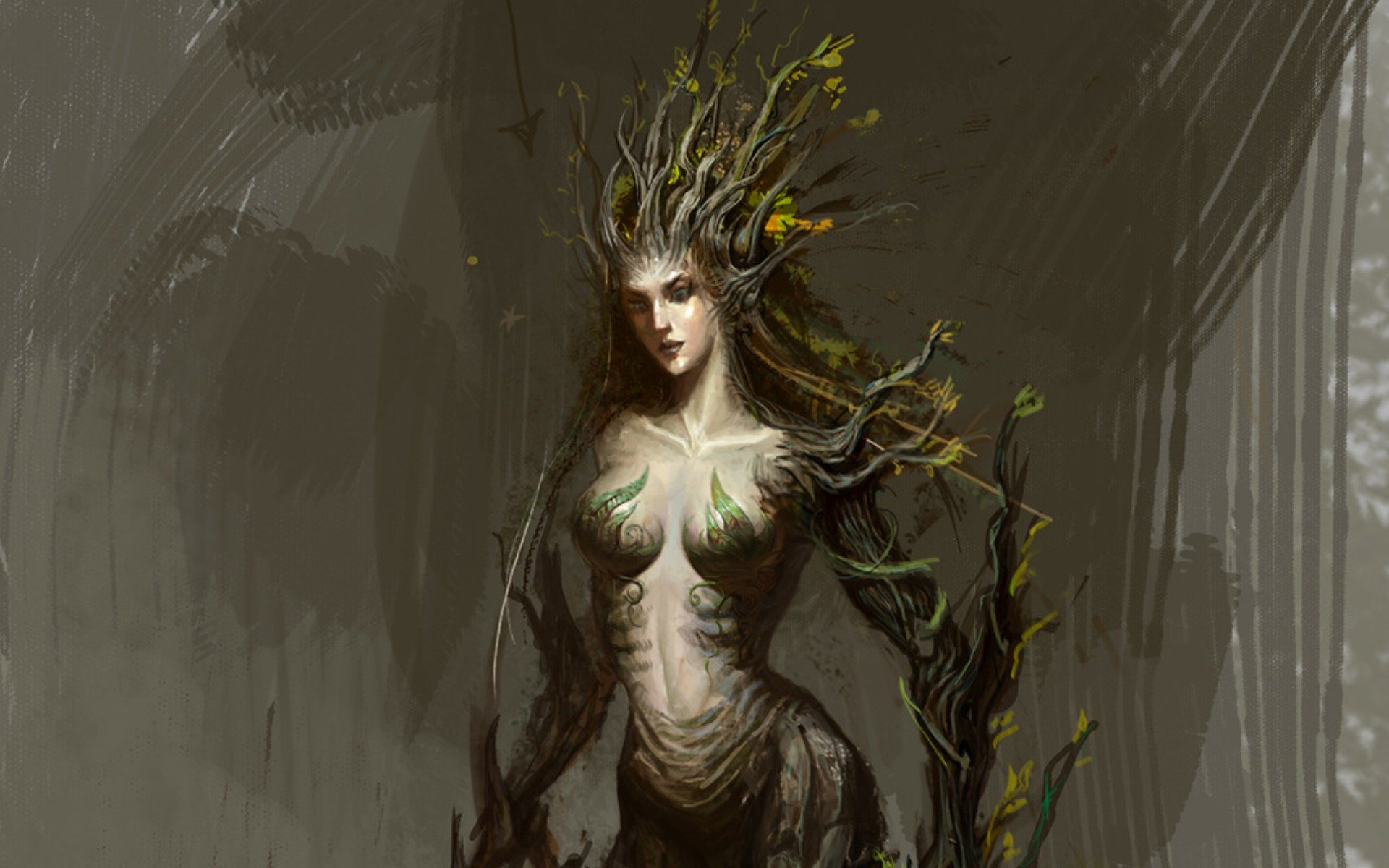 fantasy, Druid, Girl, Creature Wallpaper