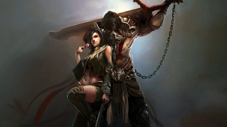 warrior,  , Girl, Prisoner, Sword, Steel, Chain HD Wallpaper Desktop Background