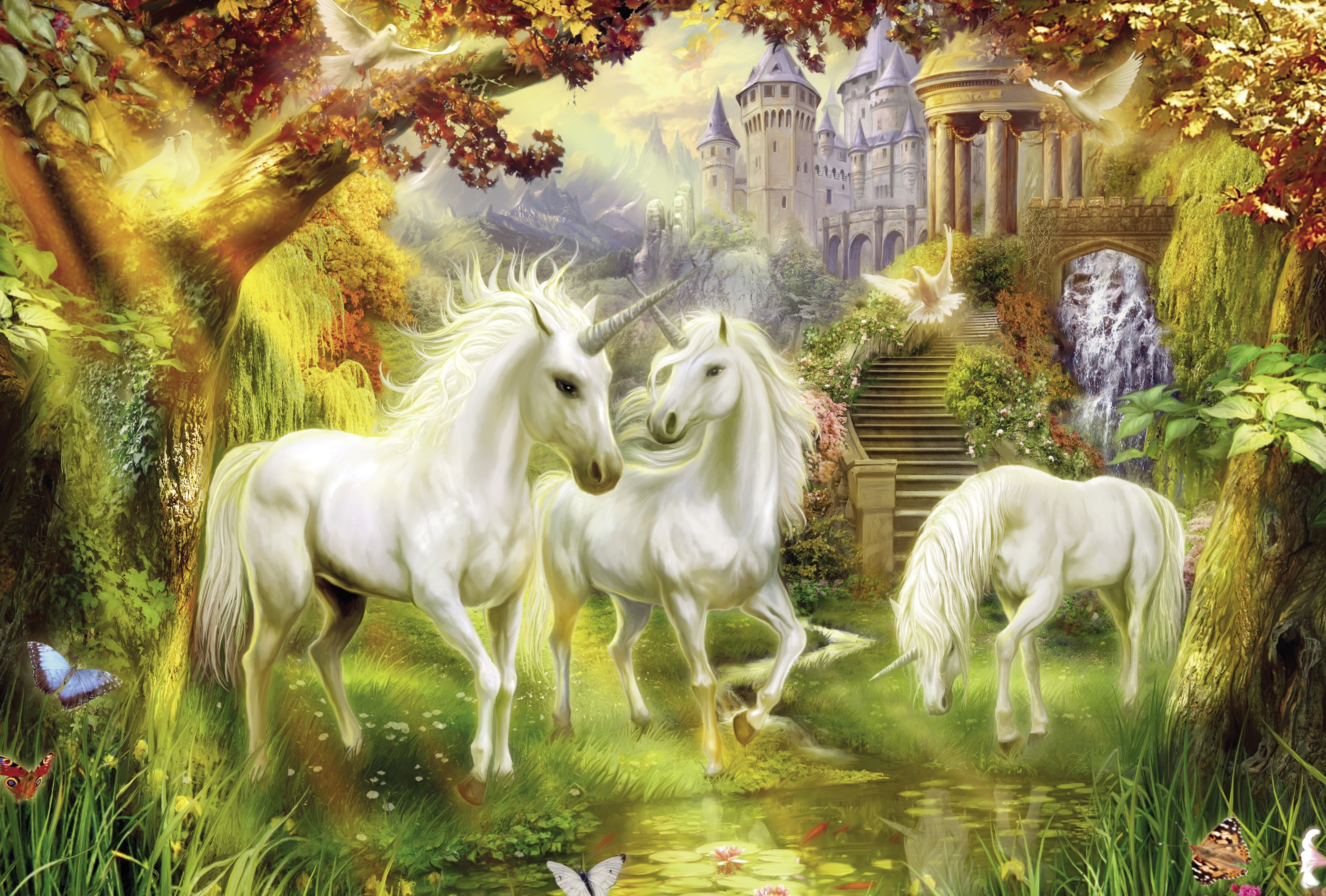 unicorn, Fantasy, Horse, Tree, Forest, Animal Wallpaper