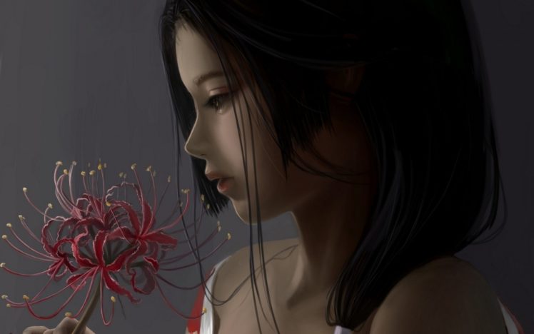 flower, Fantsy, Girl, Cry HD Wallpaper Desktop Background