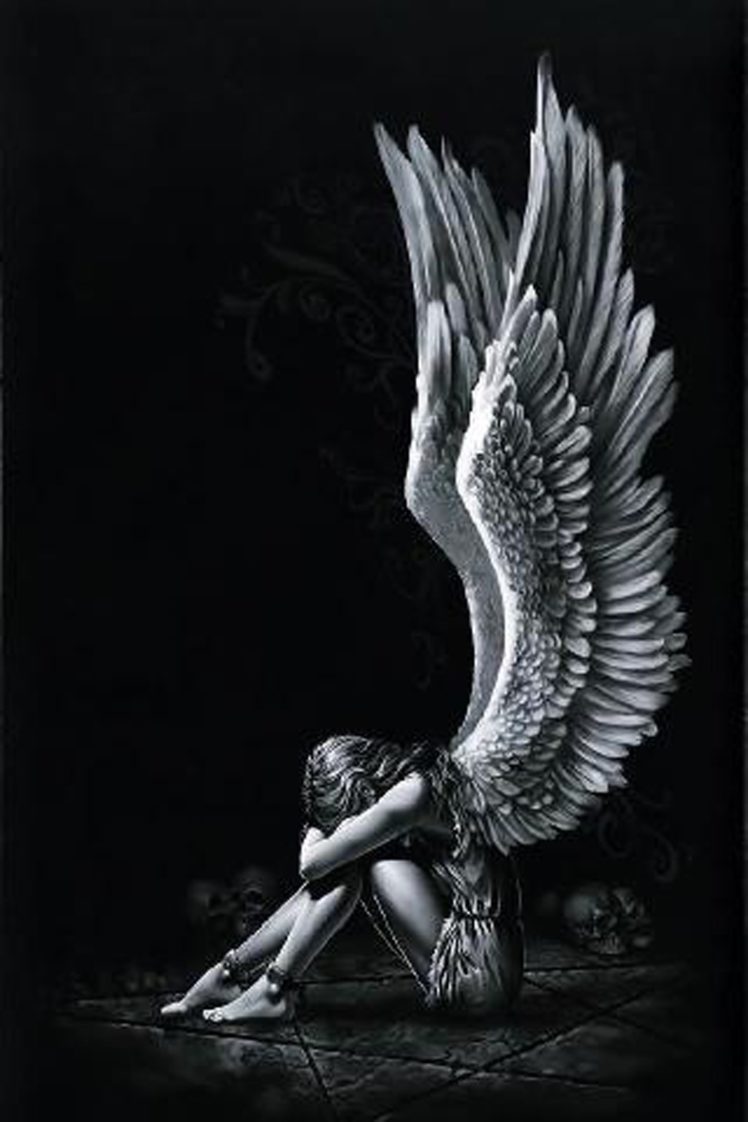 angel, Girl, Wings, Fantasy, Alone, Light, Black, White HD Wallpaper Desktop Background