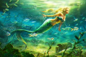 mermaid fantasy water, Fish, Sea
