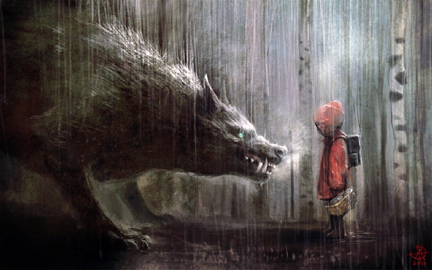 animals, Little, Red, Riding, Hood, Artwork, Fairytales, Wolves, Children Wallpaper