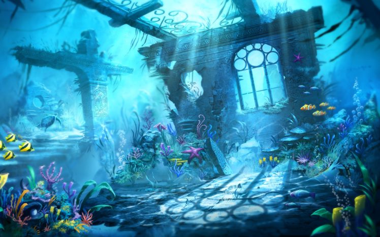 trine, Underwater, Scene, Fish, Water HD Wallpaper Desktop Background