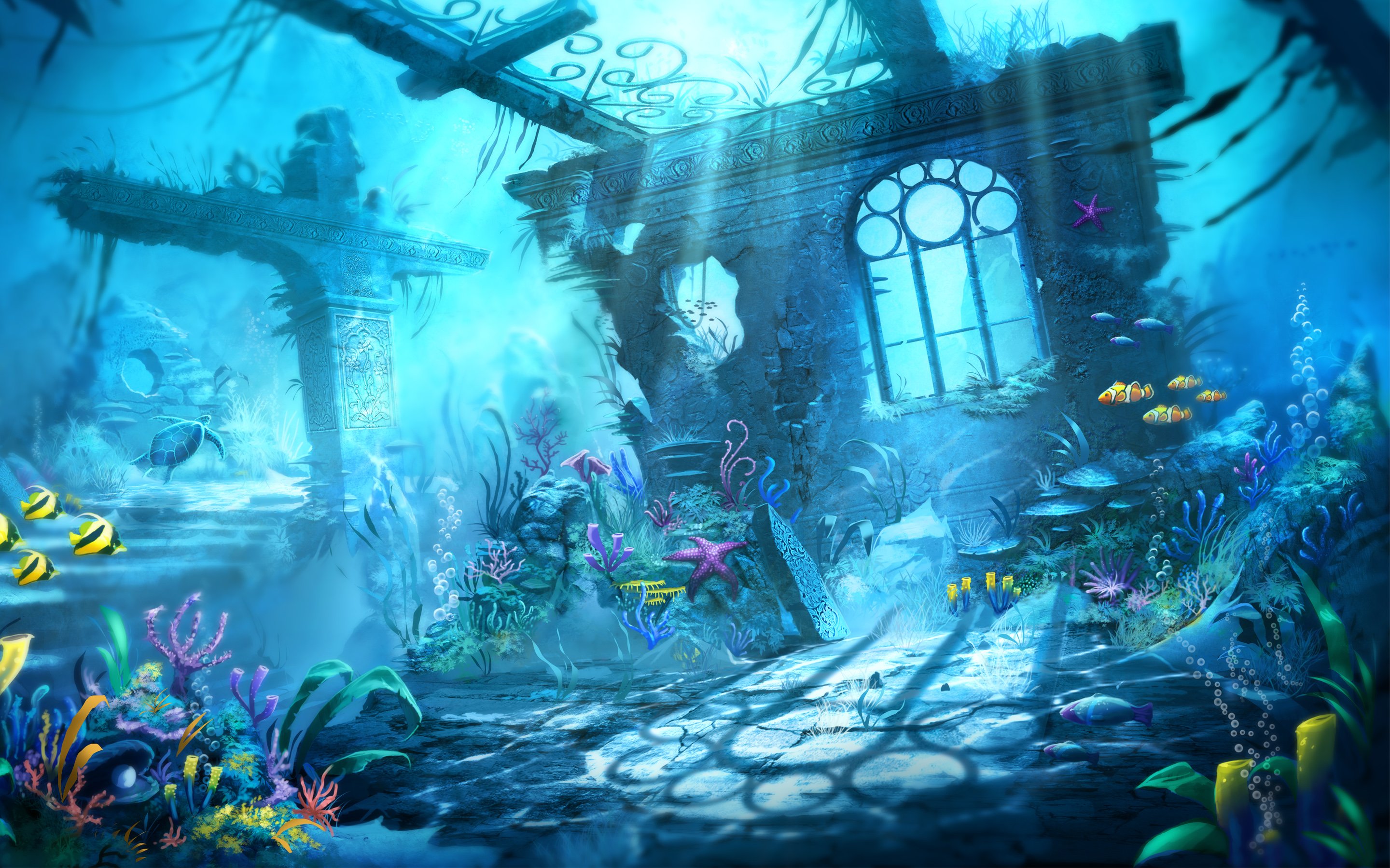 trine, Underwater, Scene, Fish, Water Wallpaper