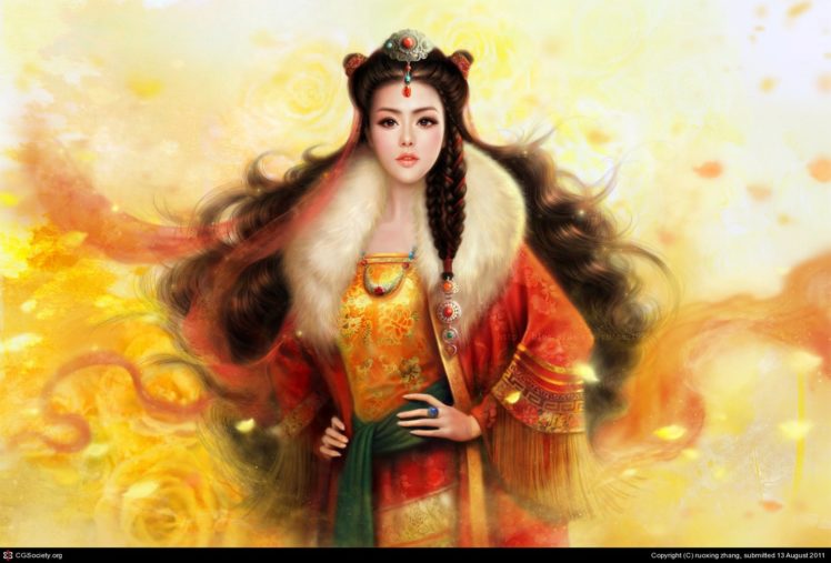 fantasy, Girl, Beautiful, Princess, Long, Hair HD Wallpaper Desktop Background