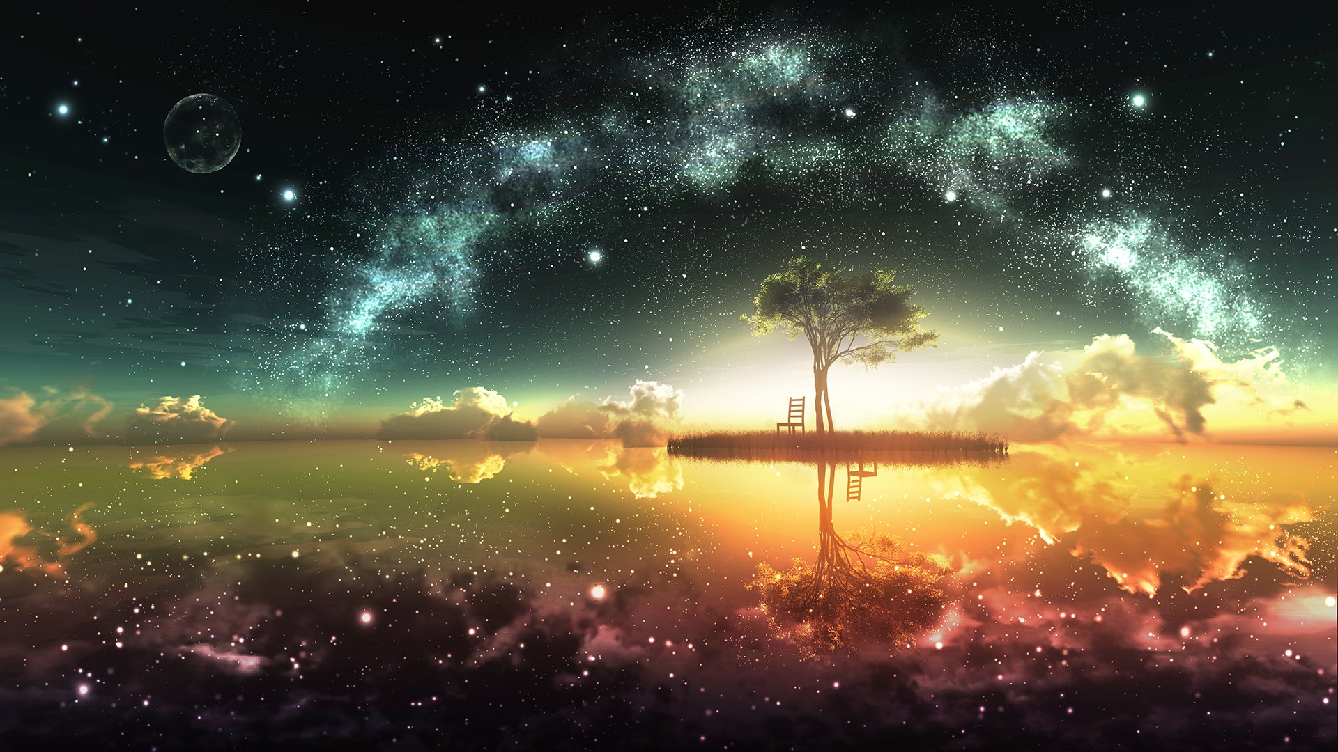 landscape, Tree, Magic, Sky, Cloud, Color Wallpaper