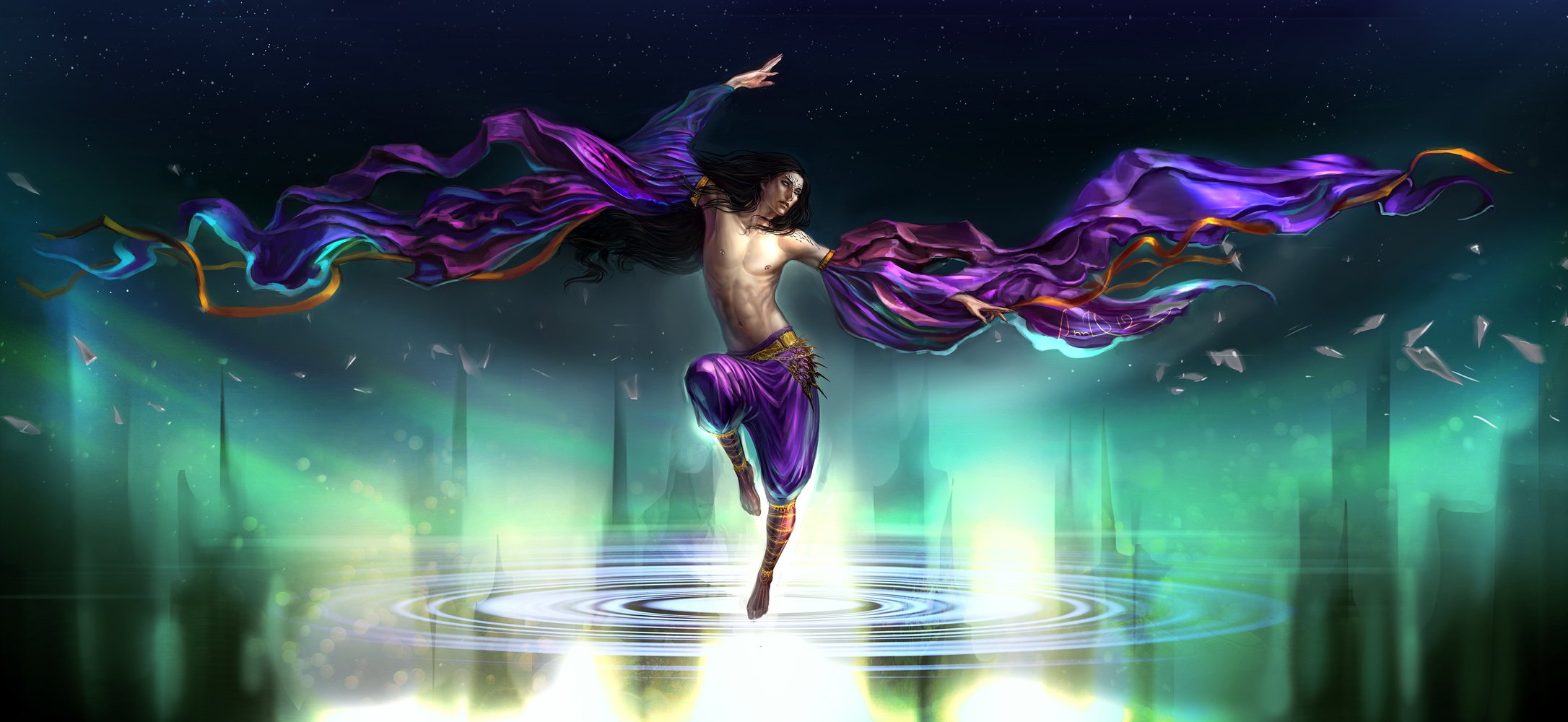 dance, Fantasy, Male, Water, Magic Wallpaper