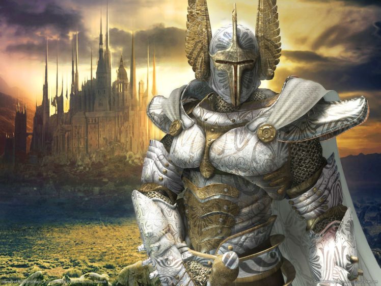 heroes, Might, Magic, Strategy, Fantasy, Fighting, Adventure, Action, Online, 1hmm, Knight, Armor, Warrior, Castle HD Wallpaper Desktop Background