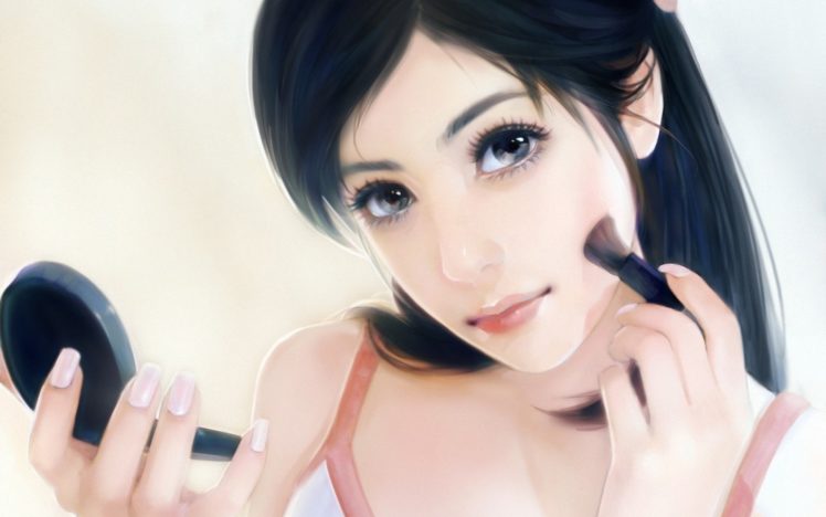 girl, Makeup, Face, Eyes, Long, Hair HD Wallpaper Desktop Background