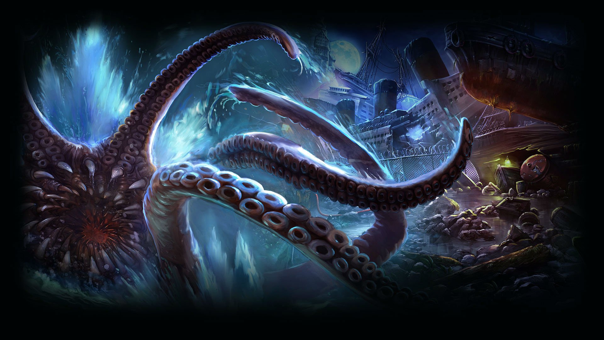 nightmares, From, The, Deep, Mmo, Online, Fantasy, Adventure, Fantasy, Puzzle, 1nftd, Monster, Creature, Octopus Wallpaper