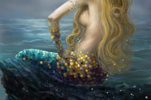 mermaid, Blonde, Fantasy, Girl, Sea, Beautiful