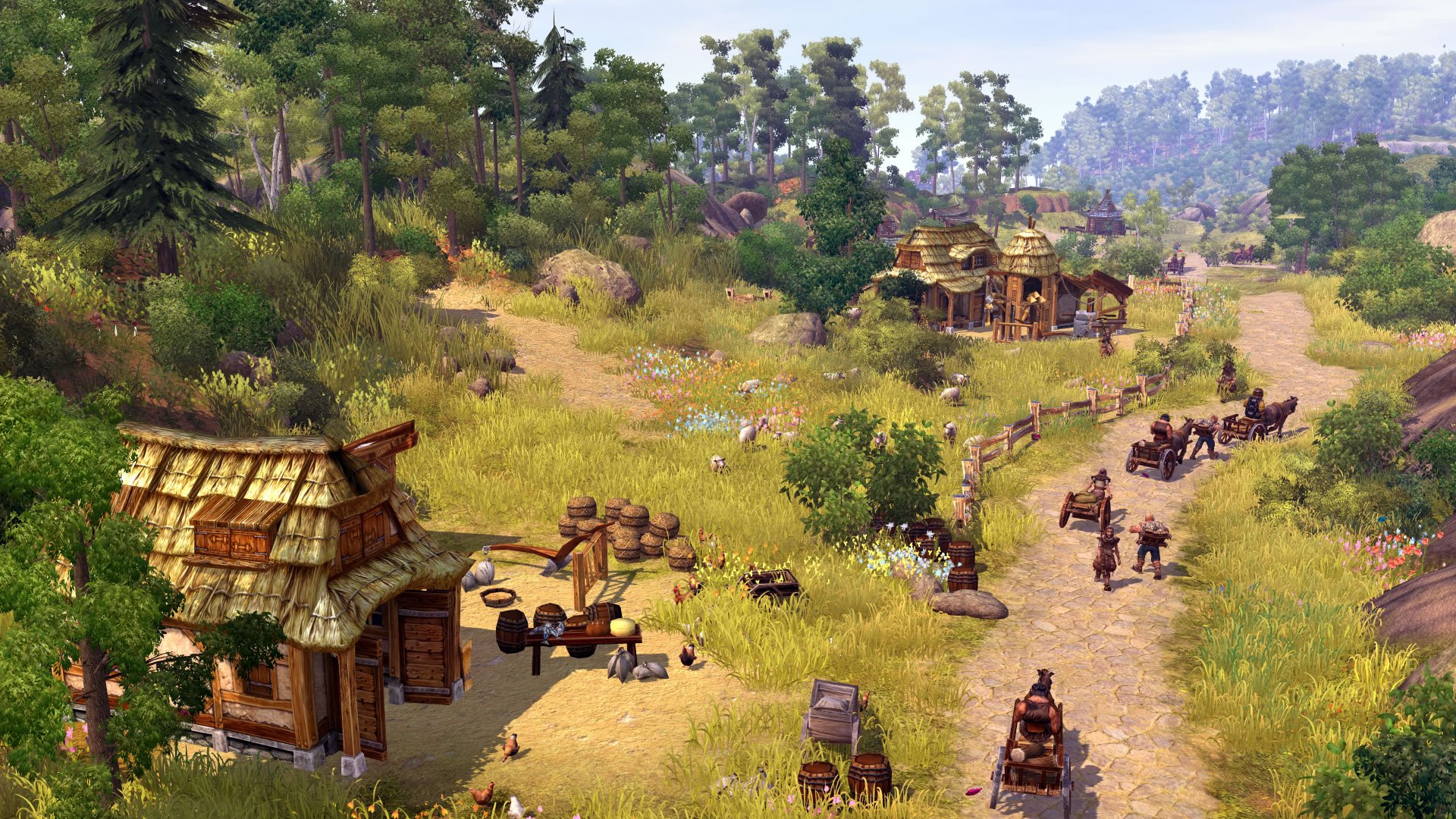 settlers, Online, City, Building, Strategy, Fantasy, Adventure, Rts, Mmo, Empire, 1tso, Town, Village, Rustic, Detail Wallpaper