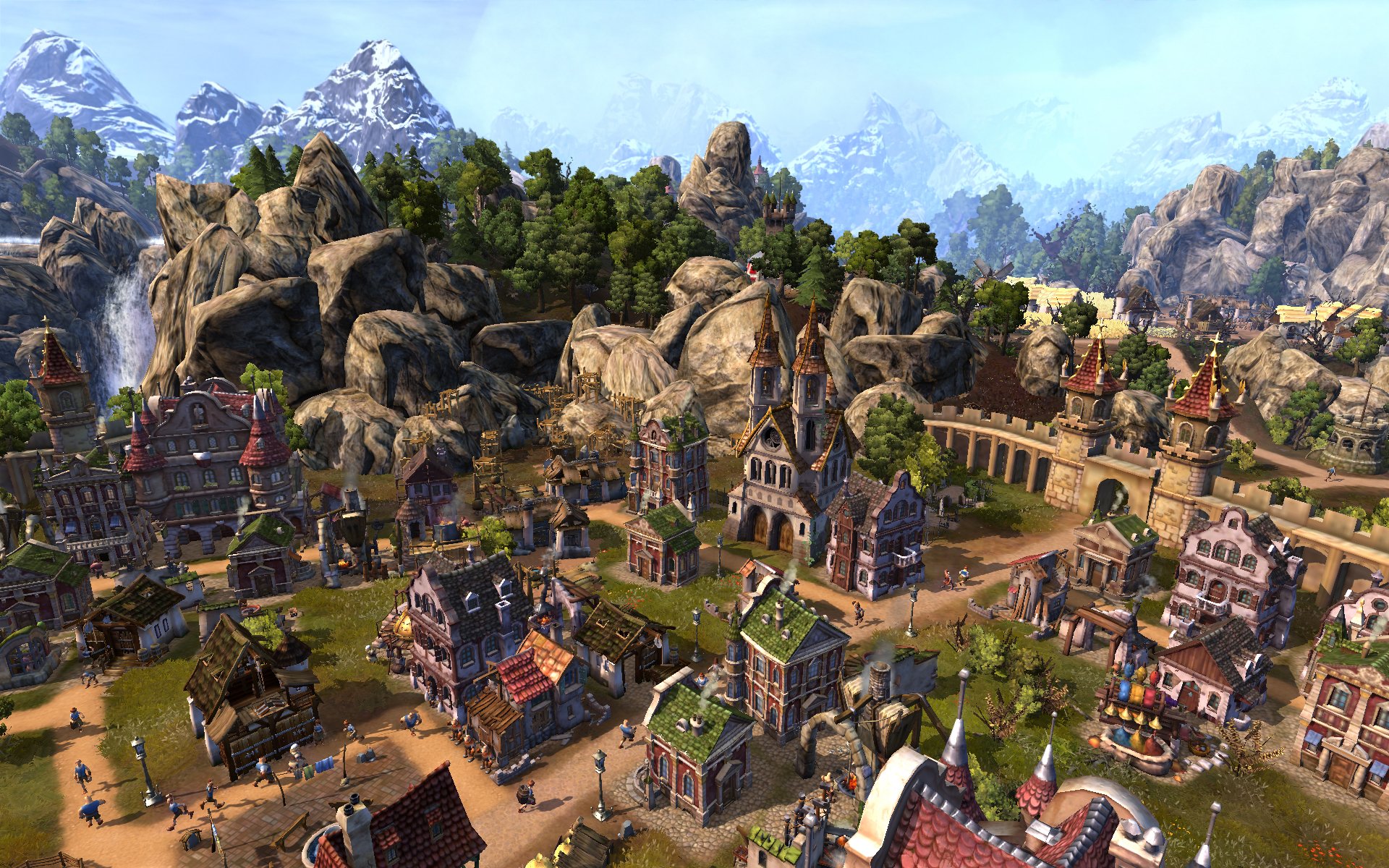 settlers, Online, City, Building, Strategy, Fantasy, Adventure, Rts, Mmo, Empire, 1tso, Town, Village, Rustic, Detail Wallpaper