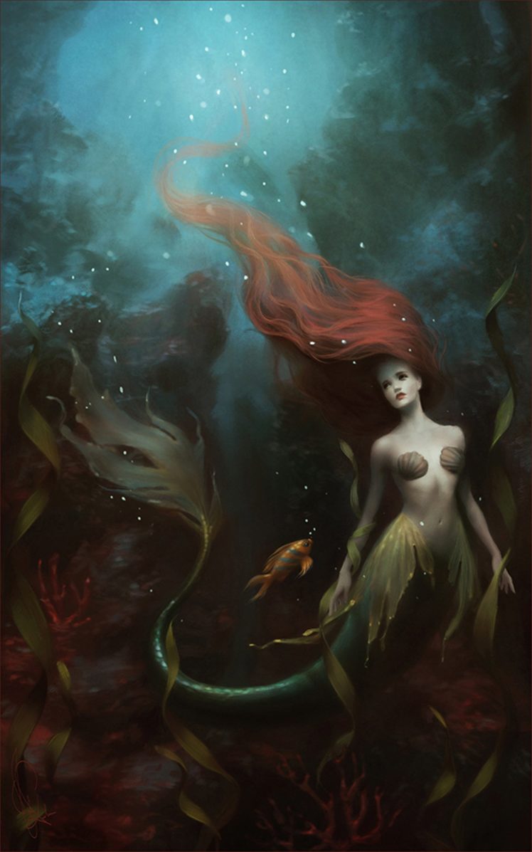 fantasy, Girl, Mermaid, Water, Long, Hair HD Wallpaper Desktop Background