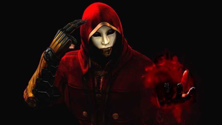 fantasy,  , Mask, Hood, Red HD Wallpaper Desktop Background