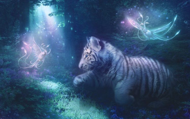 fantasy, Tiger, Animal, Predator, Art, Artistic HD Wallpaper Desktop Background