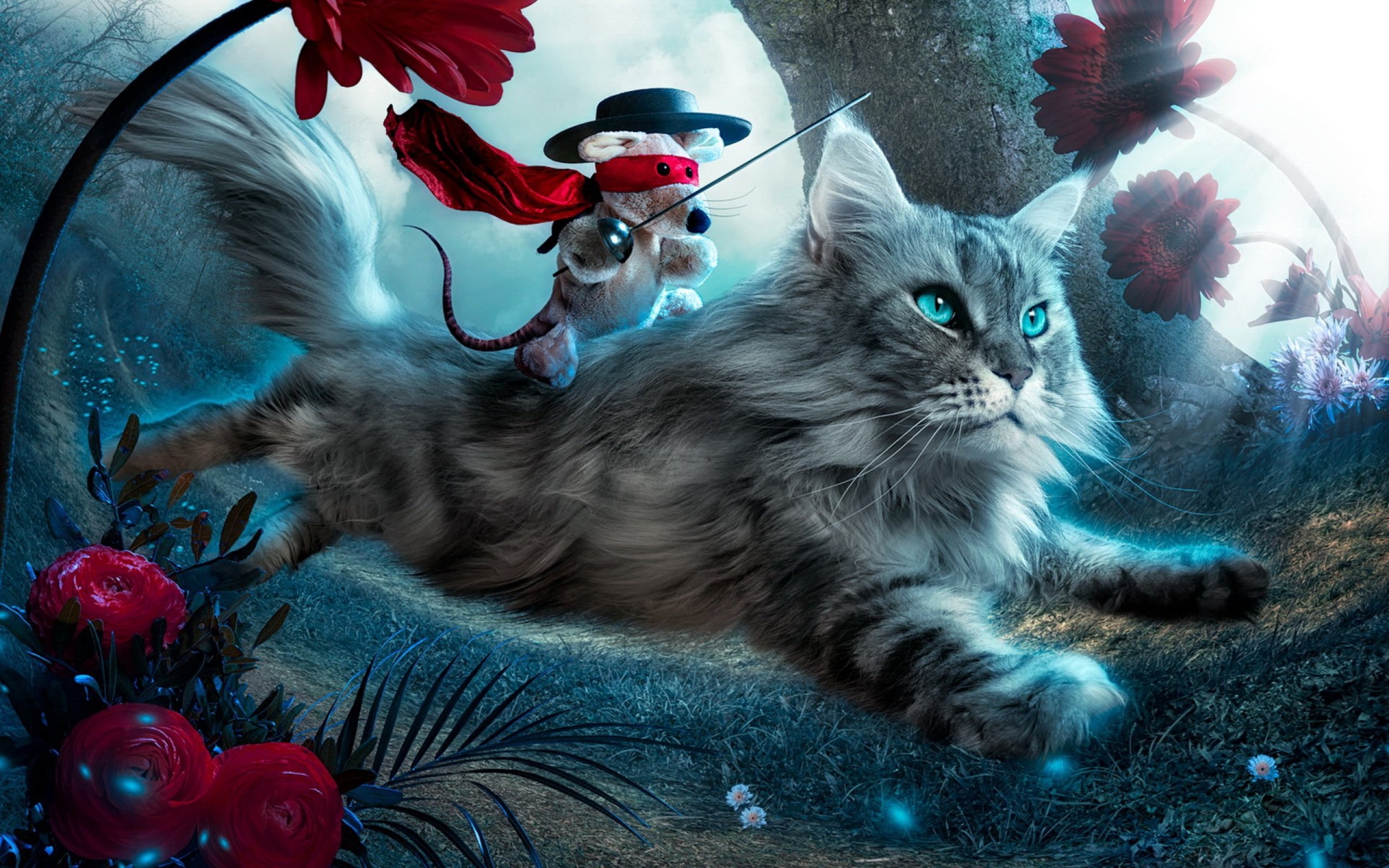 fantasy, Cat, Cats, Art, Artwork, Artistic Wallpaper