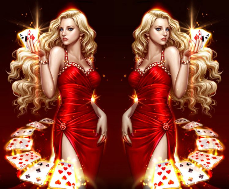 long, Hair, Dress, Beautiful, Girl, Fantasy, Red, Dress HD Wallpaper Desktop Background