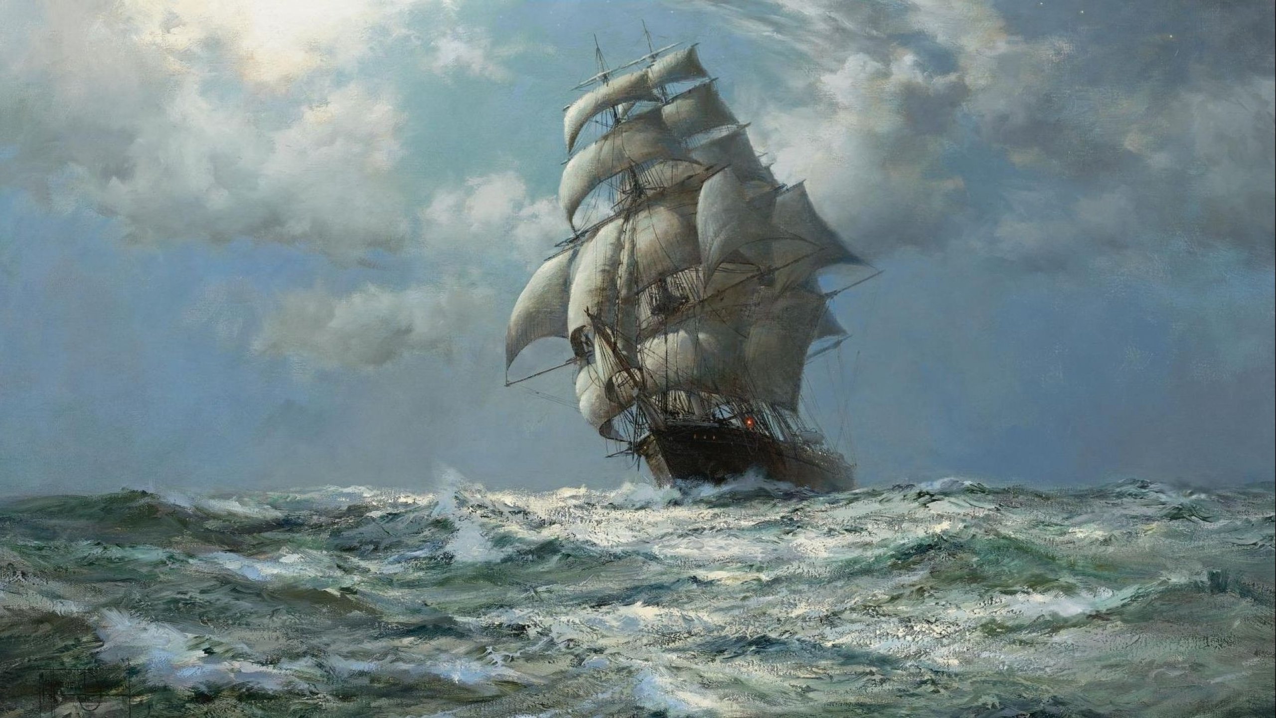 fantasy, Ship, Boat, Art, Artwork, Ocean, Sea Wallpaper