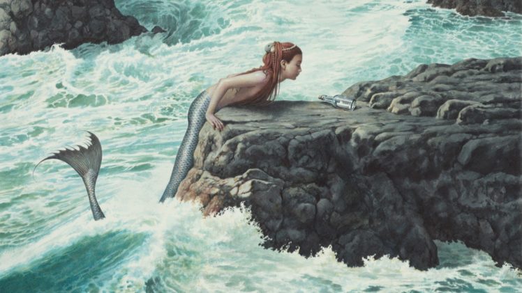 fantasy, Mermaid, Sea, Beautiful, Girl HD Wallpaper Desktop Background