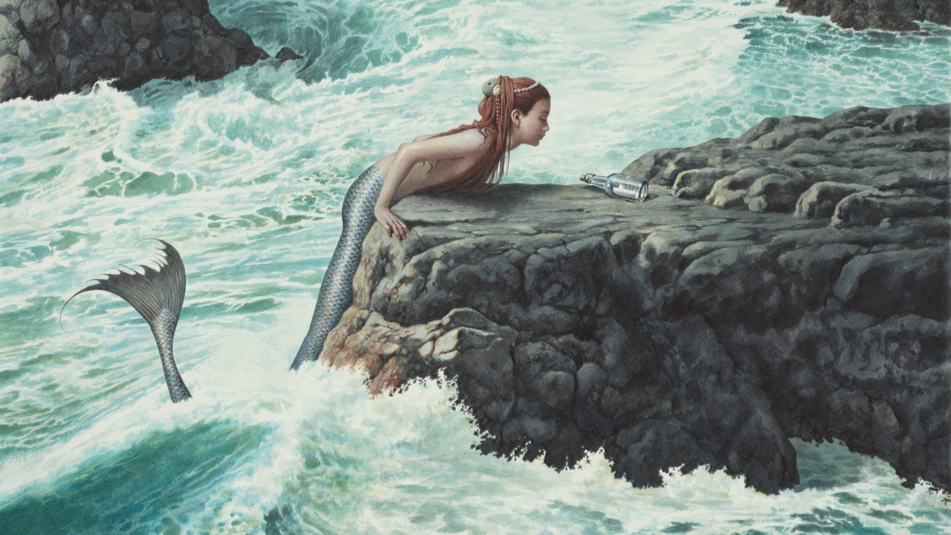 fantasy, Mermaid, Sea, Beautiful, Girl Wallpaper