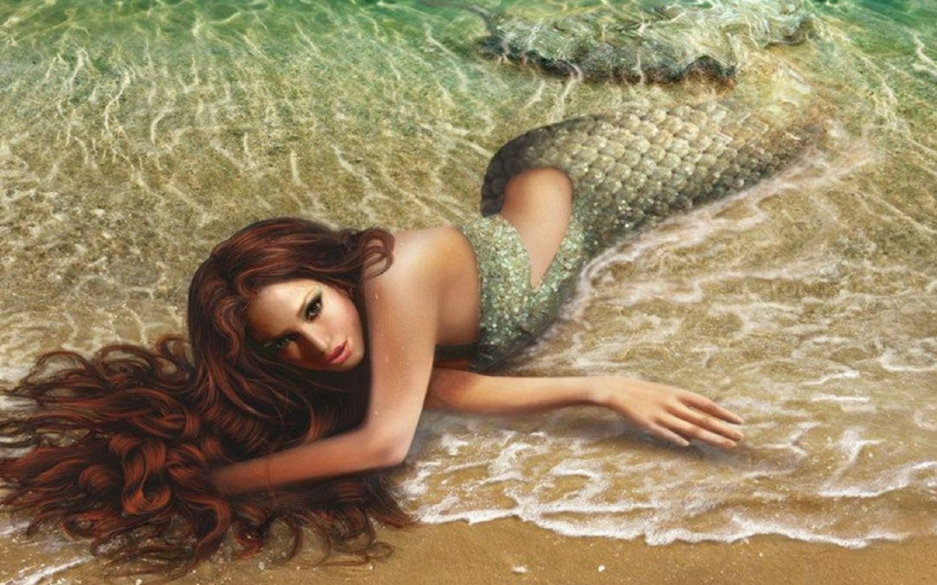 fantasy, Fantastic, Girl, Beauty, Beautiful, Mermaid Wallpaper