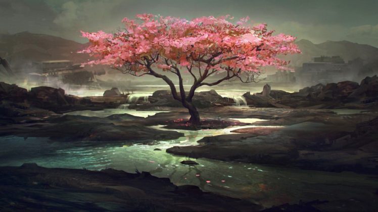 fantasy, Art, Tree HD Wallpaper Desktop Background