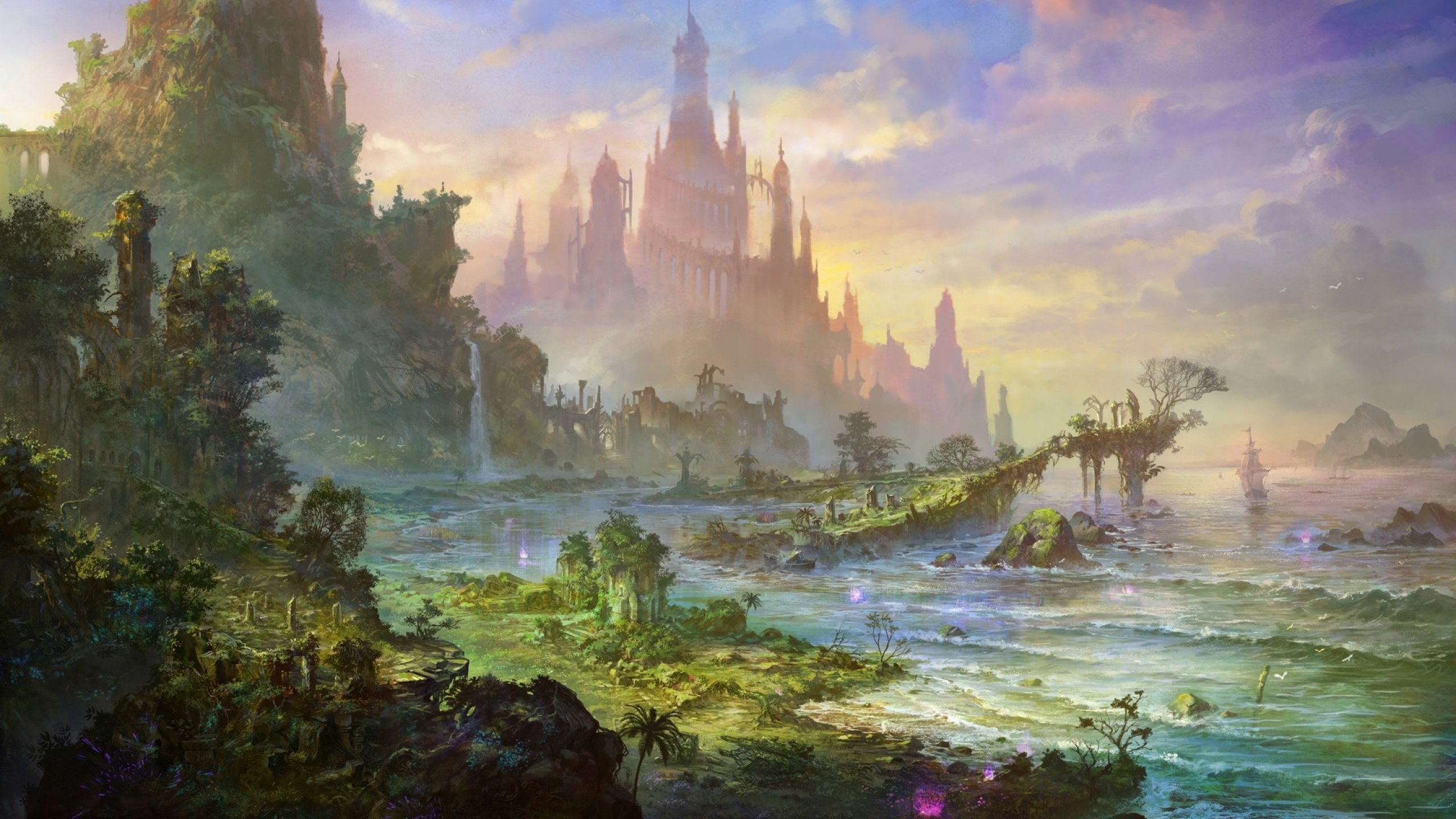 castle Building Artwork Art Landscape Wallpapers HD 