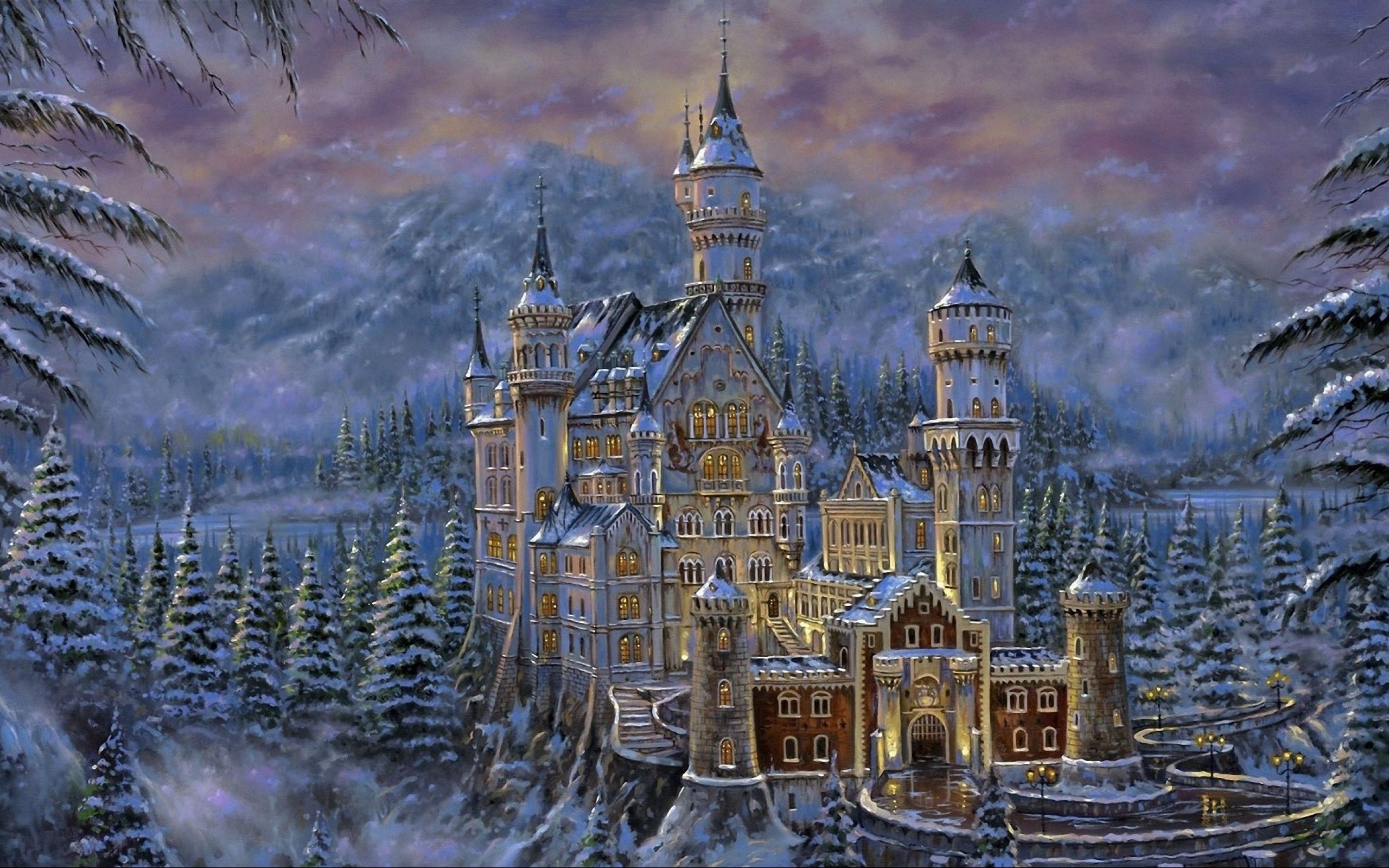 castle, Building, Artwork, Art, Landscape, City, Cities Wallpaper