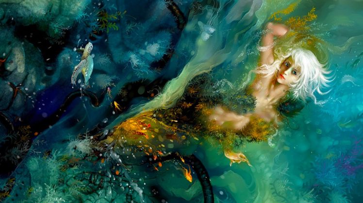 fantasy, Mermaid, Girl Wallpapers HD / Desktop and Mobile Backgrounds