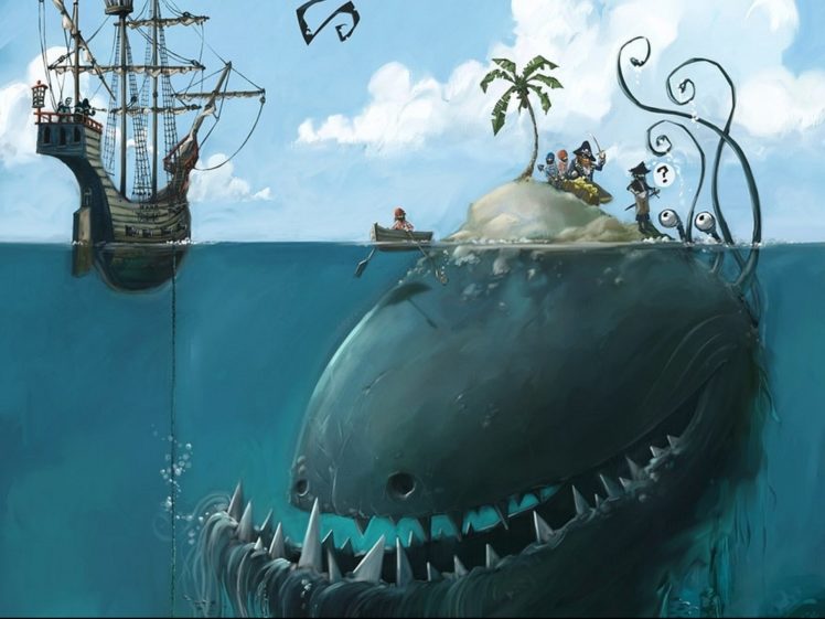 fantasy, Original, Art, Artistic, Artwork, Sea, Ocean, Creature, Monster HD Wallpaper Desktop Background